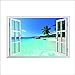 MAFENT 3d Beach Sea Wall Decal Removable Wall Sticker