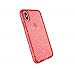 Speck Products Presidio Clear + Glitter Cell Phone Case for iPhone XS/iPhone X - Fireworks Red With Gold Glitter