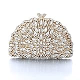 BST Women's Gold Plating Rhinestone Luxury Evening Bag/Clutches for Party