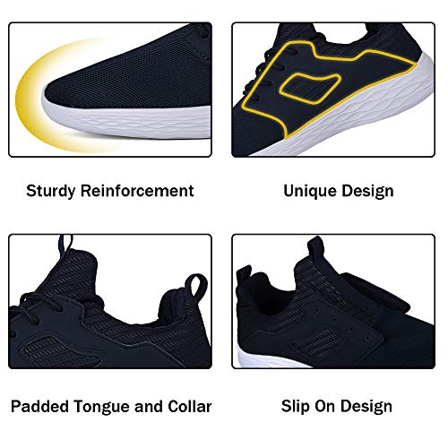 DierCosy Mens Running Shoes Tennis Shoes Mesh Breathable Lightweight Slip on Gym Walking Sneakers Blue 10.5