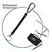 Shelure Black Fishing Lanyard Accessories Plastic Retractable Coiled Tether with Carabiner for Pliers Lip Grips Tackle Fish Tools (Pack of 8)