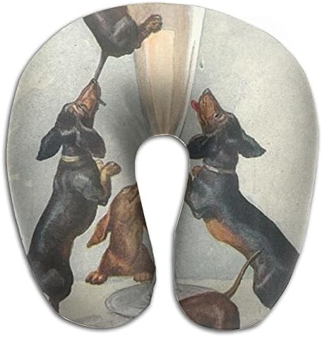 Sausage Dog Dachshund Support Neck Pillow Massager Memory Foam U-SHAPE For Flying Man