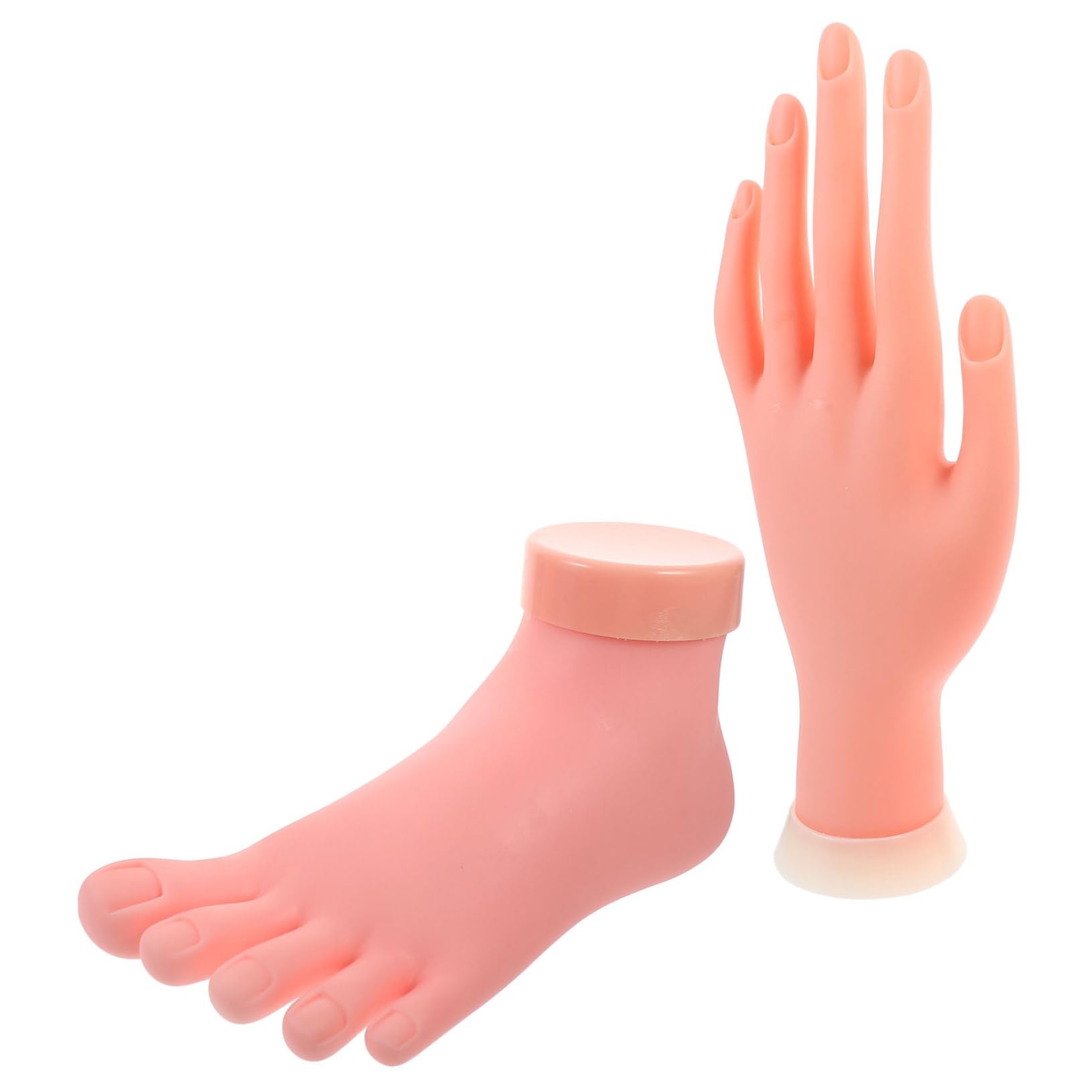 Lurrose 2pcs Nail Hand Practice Model, Mannequin Hand and Foot Manicure Model for Nail Art Training Practice Acrylic Nails
