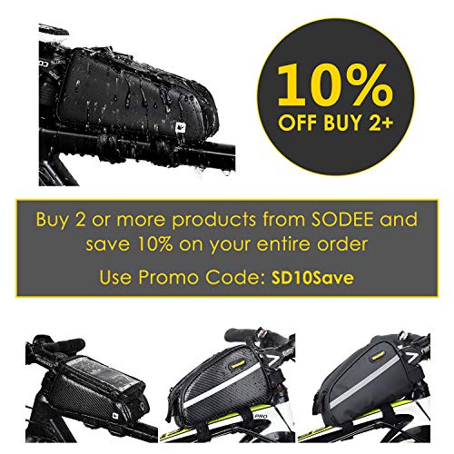 image for Sodee Bike Bag Top Tube Bag Front Tube Frame Bag Double Zipper Design 