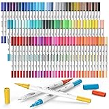 Mogyann 100 Colors Dual Tip Brush Markers, Fine Tip