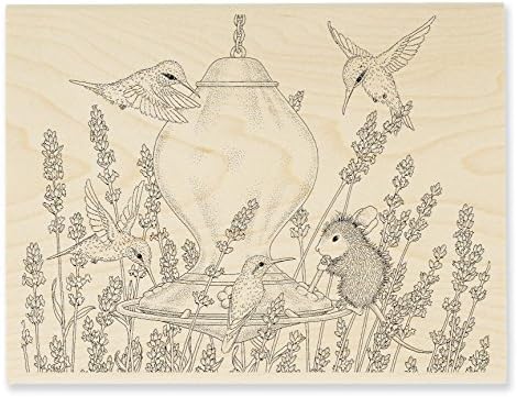 Stampendous rubber stamp lavender birdfeeder