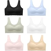 Demifill Teen Girls Seamless Sports Bra Tagless No Show Training Bra with Removable Padding Bras for Teens Multipack