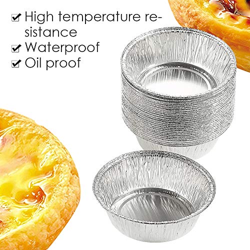 Foil Trays Muffin Cases, 60PCS Foil Pie Dish Foil Bun Cases Tin Foil