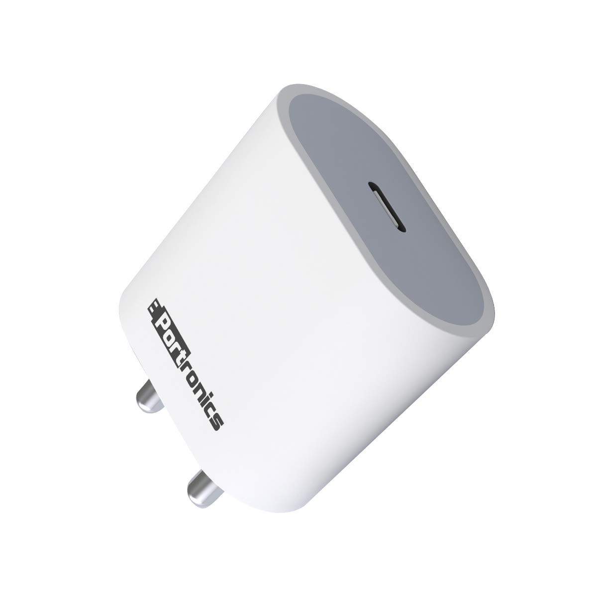Portronics Adapto 20 Type C 20W Fast PD/Type C Adapter Charger with Fast Charging for iPhone
