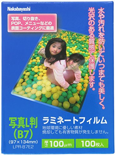 ナカバヤシ ラミネートフィルム 100枚入 97×134mm 写真L判(B7) LPR-B7E2