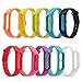 SelfTek 10 Pieces Replacement Wristbands Wireless Replacement Band for Xiaomi Mi 2 Bracelet