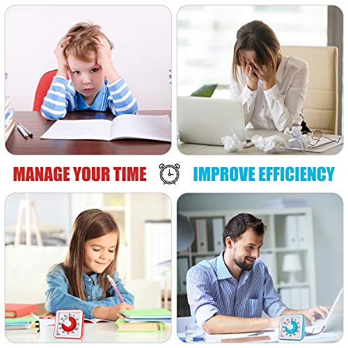Visual Timer, Supkiir 60 minute Countdown Clock, Time Management Tool for Meeting Cooking Teaching Classroom Games for Teachers, Silent Analog Timer with Alert for Kids with Autism Adhd