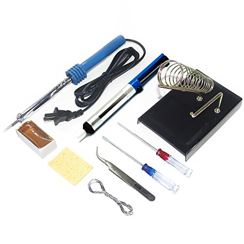 Gikfun 9 in 1 110V 60W DIY Electric Solder Starter Tool Kit Set with Iron Stand Desolder Pump for Arduino AE1271