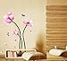 Wall Decal Pink Flower - Wall Mural Peel and Stick - Removable Vinyl Wall Sticker Home Decor by Dooboe