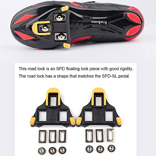 AOLVO Bike Cleats, Compatible with SPD-SL Cleats Covers 6 Degree Float Self-Locking Cycling Pedals Iding Durable Indoor Bicycle Road Bike Bicycle Splint Set