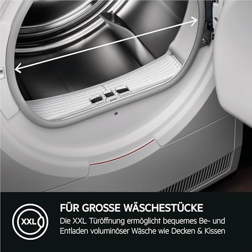 AEG Wärmepumpentrockner 8 kg, Serie 7000 SensiDry: Schonendes & energiesparendes Trockenverfahren, neue Energiekl. D, Mengenautomatik, Schontrommel, wechselende Drehrichtung, Knitterschutz, TR7T61580 10