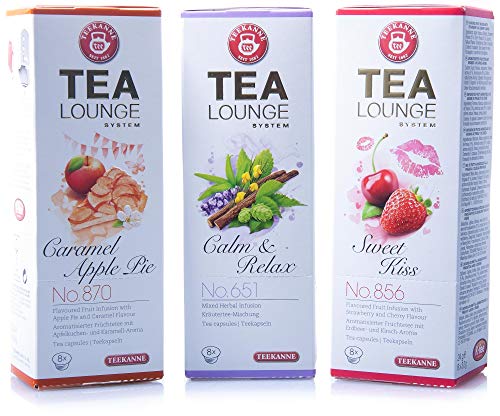 Teekanne Tealounge Kapseln Kräuter- und Früchtetee Sortiment mit 3 Sorten (3 x 8 Kapseln)