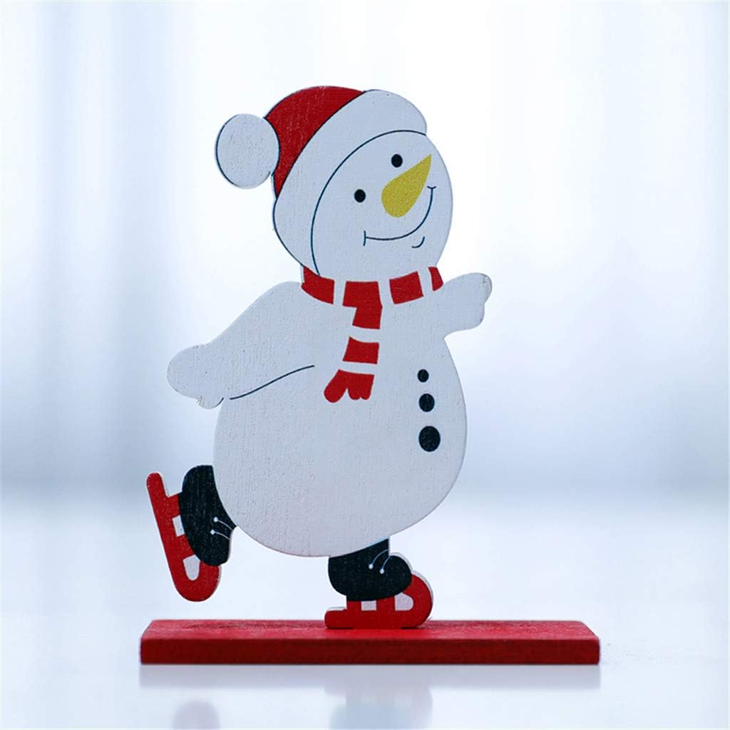 Amazon Com Jchen Wooden Santa Snowman Christmas Table Top Desk
