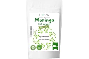 Kovafood Moringa Leaf Powder Non GMO, Organic, 100% Raw, Pure & Natural Leaves only. No Stems - 1lb