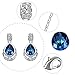 Yonteia Jewelry Set Blue Waterdrop Pendant Necklace and Earrings Gifts For Women