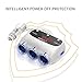 MEIDI 120W 3-Socket Cigarette Car Lighter Power Adapter DC Outlet Splitter with 12V/24V Dual USB Car Charger for Smartphones - White