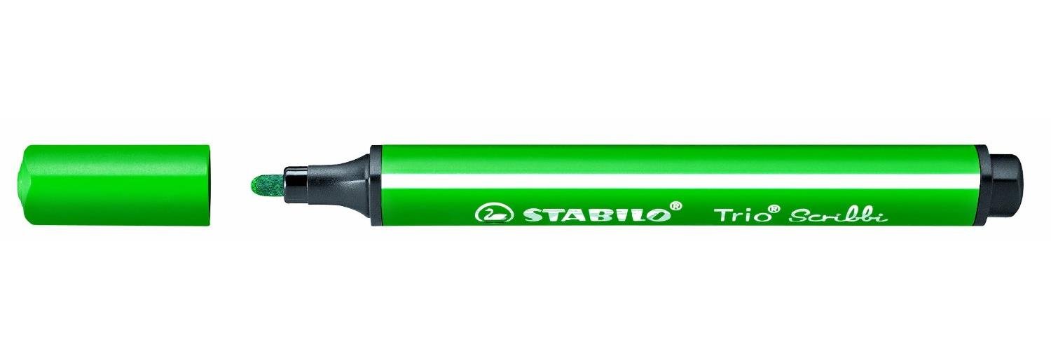STABILO Triangular Fibre-Tip Pen Trio Scribbi - Pack of 1 - Green