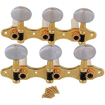 Yibuy Gold Classical Guitar Shaft Machine Heads 3+3 Tuners for Nylon Strings