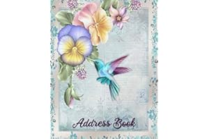 Hummingbird Address Book: Large Print - Telephone Address Book for Seniors and Women ( 8.5 x 11 ) - Alphabetical Tabs Printed