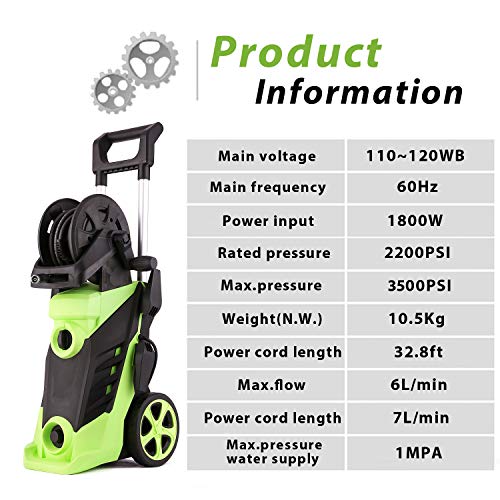 image for Kioles 3500 PSI Electric Pressure Washer, 1800W Power Washer, 2.6GPM H