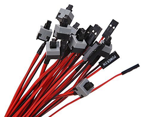 Set 2 pcs PC Power Button with 50 cm Cable and 2 Pin Connector For Motherboard