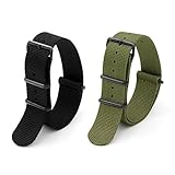 Adebena 2PCS 22mm Ballistic Nylon Watch Band Replacement Nato Strap with Stainless Steel Buckle