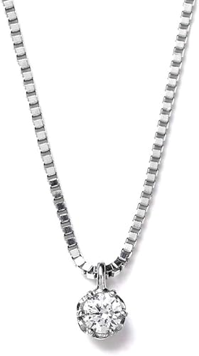 Amazon Co Jp Diamond Lab Amazon限定ブランド ダイヤモンド ネックレス レディース 一粒 人気 0 07ct ベネチアンチェーン ギフトボックスセット ジュエリー