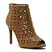 MICHAEL Michael Kors Womens Ivy Leather Open Toe Ankle Fashion Boots