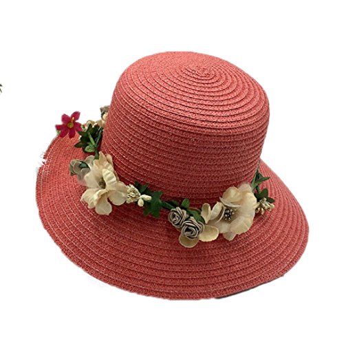 Paper Woven Cloche Hat with Flower Band 