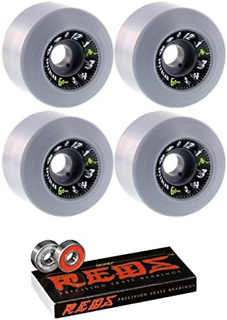 60mm Speedlab Wheels Time Flies Skateboard Wheels with Bones Bearings - 8mm Bones REDS Precision Skate Rated Skateboard Bearings - Bundle of 2 items