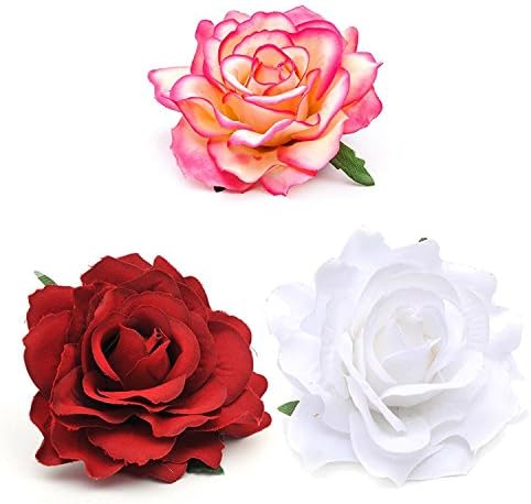 Qhome Womens Bride Rose Flower Wreath Crown Hairband Wedding Garland Elastic Headband Hair Accessories