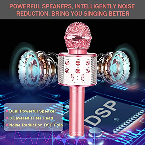 Buty Karaoke - Micrófono inalámbrico portátil para niños con altavoz, cantar Player, micrófono Bluetooth para KTV Home Party Singing, compatible con Android iOS PC Smartphone
