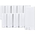 Deodorant Containers (10-Pack) - White - 0.5 Oz (15 ml) - 20 Writable Stickers - Twist Mechanism and Cap - Empty - Refillable Cosmetic Containers for Homemade Natural Deodorant, Lip Balm, Soap, etc.