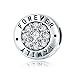 WOSTU 925 Sterling Silver Family Forever Bead Charms fit Charm Bracelets Cubic Zirconia Pendant Charms