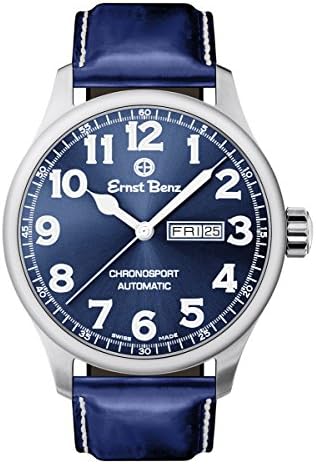 Ernst Benz Chronosport Blue Dial White Numerals 44mm Men's Swiss Automatic Watch GC40214