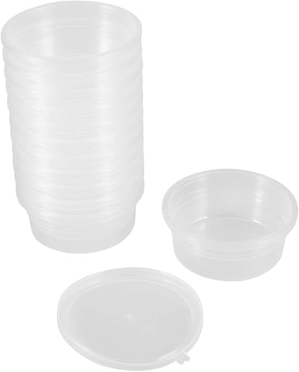 Heallily 50 Piece Disposable Jello Shot Cups Container With Lid Food Storage Container For Portion Control Sauces Spices Liquid Amazon De Kuche Haushalt