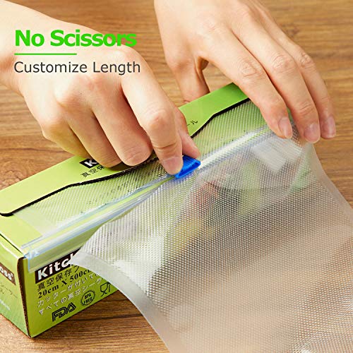 KitchenBoss Vacuum Sealer Rolls Bag, 6 Pack 8″x16.5′ and 11″x16.5′ Food
