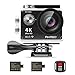 AKASO EK7000 4K WiFi Action Camera 30m Waterproof Camera Remote Control 12MP Underwater Camera with Helmet Accessories Kit - Black