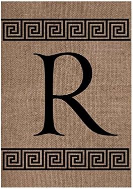 Custom Decor Flag Burlap Monogram R Garden flags decorative flags initial flags party flags 28 x 40 Inch Double Sided banner home flags Print house flags