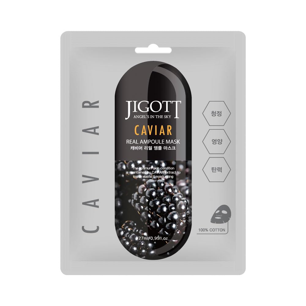 JIGOTT Korean Caviar Face Mask for Women - 10 Pack | Powerful Hydrating Ingredients, Anti-Aging