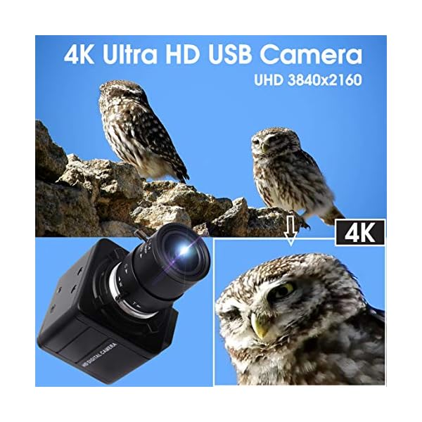 Svpro 4K Ultra HD Webcam 2.8-12mm Varifokalobjektiv USB Mini-Webkamera 3840x2160@30fps Optischer Zoom USB mit Kamera IMX317 Sensor Kamera, USB UVC Konferenz Webcam für Mac/Window/Linux – Bild 7