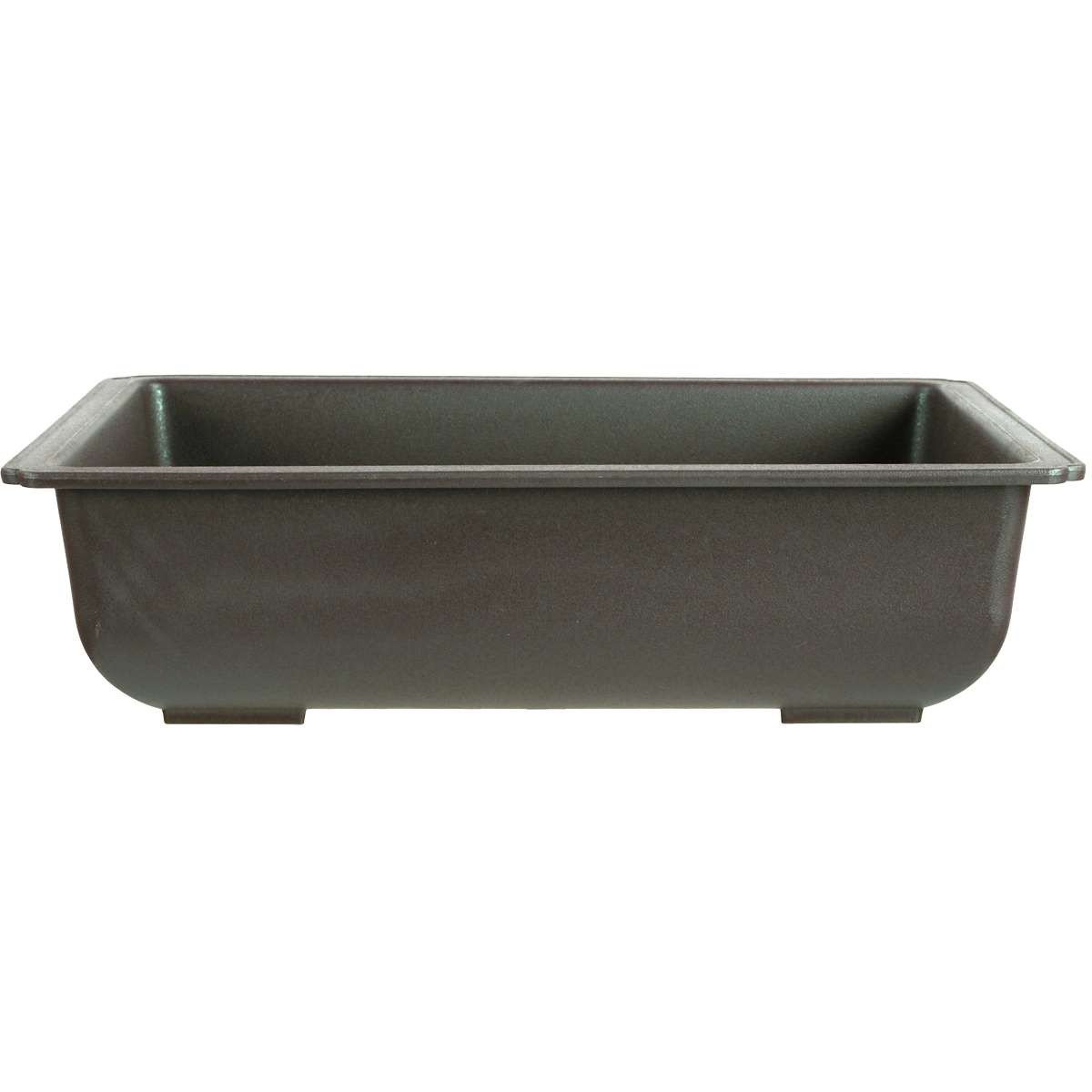 Bonsai pot 35x25.5x9.5cm dark brown rectangular plastic