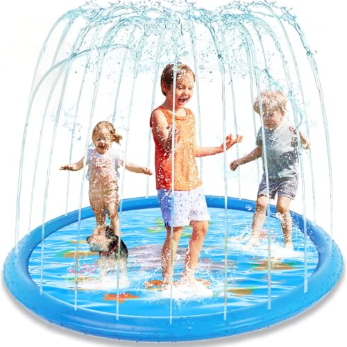 Kezidhp Water Sprayer Mat for Children and Dogs, 170 cm, Inflatable Summer Garden Pool – Refreshing Toy for Outdoors, Ideal 2-3 Years
