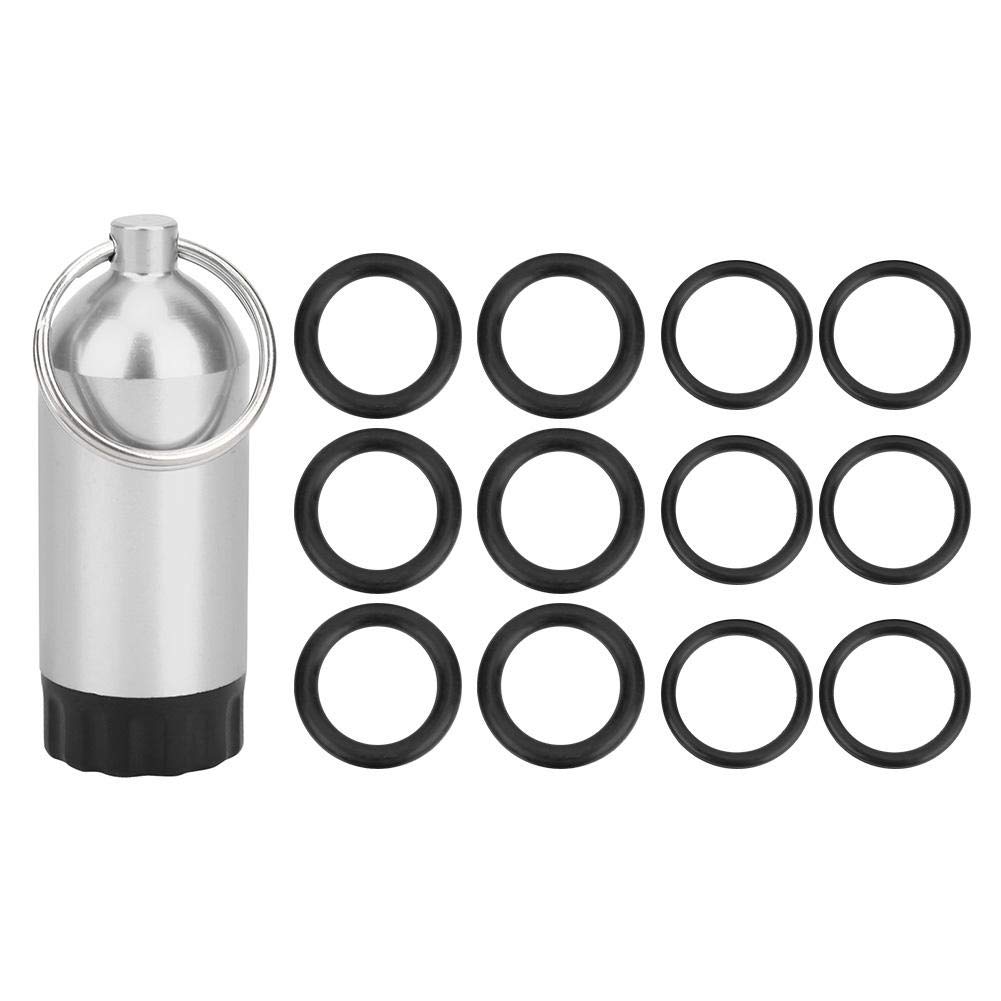 Tbest Diving Cylinder O-Rings, Aluminium Alloy & Natural Rubber, 12pcs, Silver, Mini Cylinder Storage Bottle
