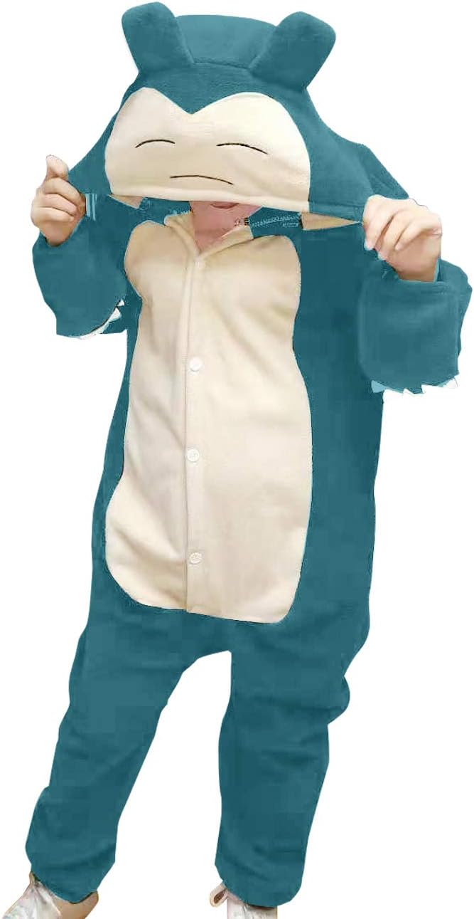 vavalad Adult Snorlax Plush One Piece Pajamas Christmas Cosplay Animal Homewear Sleepwear Jumpsuit Costume Women Men